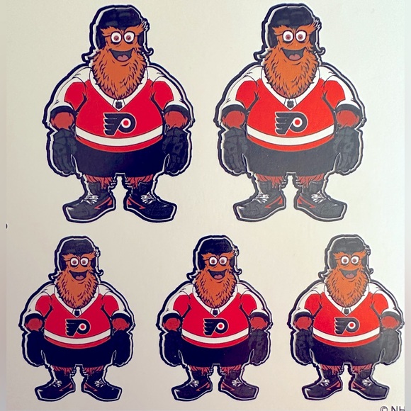 Philadelphia Flyers Stickers Gritty Mascot NHL NHL Vinyl Decal-1 sheet 11 sticke - Picture 5 of 9